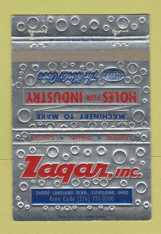 Matchbook Cover - Zagar Inc Drilling Tapping Cleveland OH 40 Strike