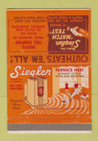 Matchbook Cover - Siegler Oil Heaters Aberdeen WA Pacific Fuel 40 Strike