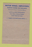 Matchbook Cover - Motor Wheel Credit Union Lansing MI 40 Strike