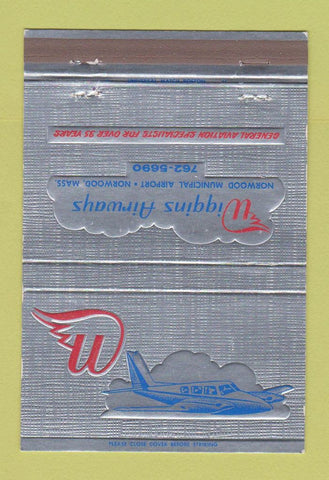 Matchbook Cover - Wiggins Airways Norwood MA 40 Strike