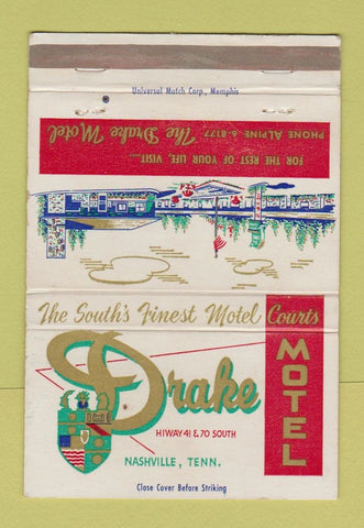 Matchbook Cover - Drake Motel Nashville TN 40 Strike