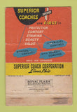 Matchbook Cover Superior Coaches Lang Salt Lake City UT Boise ID WEAR 40 Strike