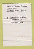 Matchbook Cover - The Orangery French Restaurant Knoxville TN 40 Strike