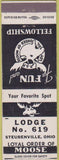 Matchbook Cover - Matchbook Cover Moose Lodge Steubenville OH