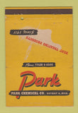 Matchbook Cover - Park Chemical Detroit MI 40 Strike