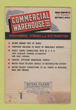 Matchbook Cover - Commercial Warehouse Detroit MI WEAR 40 Strike