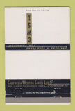 Matchbook Cover California Western States Life Insurance Sacramento CA 40 Strike