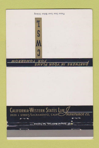 Matchbook Cover California Western States Life Insurance Sacramento CA 40 Strike