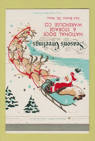 Matchbook Cover - National Dock Storage East Boston MA Christmas WEAR 40 Strike