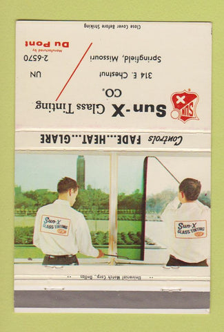 Matchbook Cover - Sun X Glass Tinting Springfield MO 40 Strike