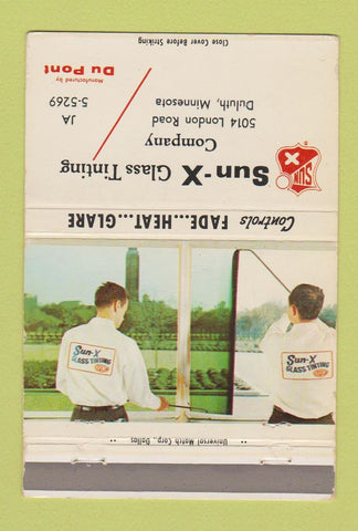 Matchbook Cover - Sun X Glass Tinting Duluth MN 40 Strike