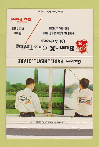Matchbook Cover - Sun X Glass Tinting Phoenix AZ 40 Strike