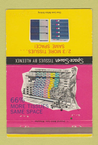 Matchbook Cover - Space Saver Kleenex Box tissues 40 Strike