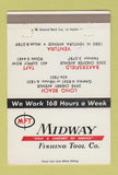 Matchbook Cover - Midway Fishing Tool Ventura Taft Long Beach CA 40 Strike