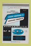 Matchbook Cover - Mercer Storage New York City 40 Strike