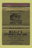 Matchbook Cover - Merle's Auto Body Shop Audubon NJ 40 Strike