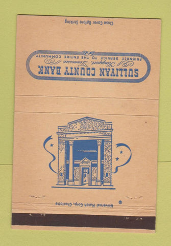 Matchbook Cover - Sullivan County Bank Kingsport TN 40 Strike