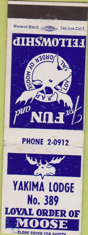 Matchbook Cover - Matchbook Cover Moose Lodge Yakima WA