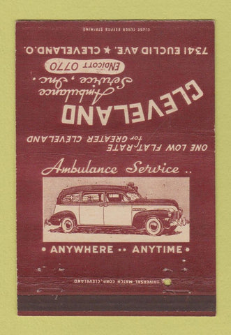 Matchbook Cover - Cleveland Ambulance Service OH 40 Strike