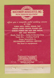 Matchbook Cover Machinery Metal Working Equipment Philadelphia PA WEAR 40 Strike