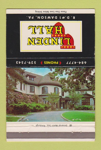 Matchbook Cover - Linden Hall Dawson PA 40 Strike