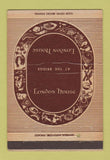 Matchbook Cover - London House Detroit MI restaurant 40 Strike
