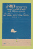 Matchbook Cover - Logun's Restaurant Key West FL 22 Strike Feature