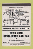 Matchbook Cover - Town Pump Restaurant Bar Orleans NY 40 Strike