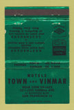 Matchbook Cover - Town and Vinmar Motels San Francisco CA GREEN 40 Strike