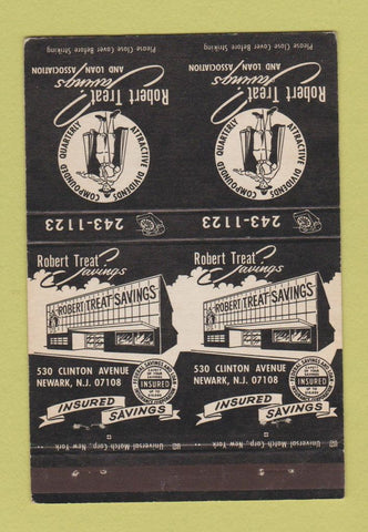 Matchbook Cover - Robert Treat Savings Newark NJ DOUBLE PRINT 40 Strike