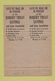 Matchbook Cover - Robert Treat Savings Newark NJ DOUBLE PRINT 40 Strike