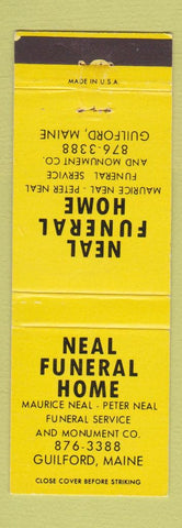 Matchbook Cover - Neal Funeral Home Guilford ME