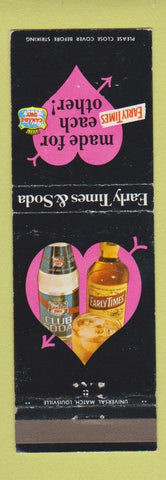 Matchbook Cover - Early Times Whiskey Canada Dry Club Soda