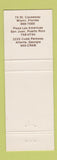 Matchbook Cover - Crab House Seafood Atlanta GA Miami FL San Juan Puerto Rico