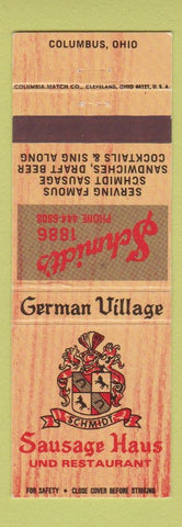 Matchbook Cover - Sausage Haus Restaurant German Columbus OH