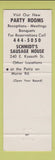 Matchbook Cover - Sausage Haus Restaurant German Columbus OH