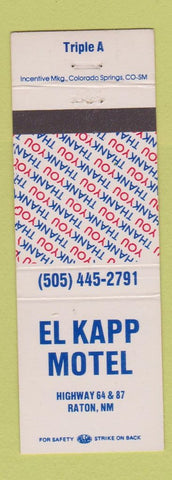 Matchbook Cover - El Kapp Motel Raton NM