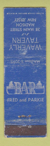 Matchbook Cover - Waverly Tavern Madison NJ WORN