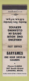 Matchbook Cover - Baryames Dry Cleaners Lansing MI WORN