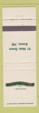 Matchbook Cover - Henry David's Restaurant Keene NH