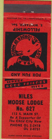 Matchbook Cover - Matchbook Cover Moose Lodge Niles MI