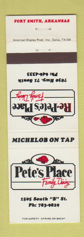 Matchbook Cover - Re-Pete's Place Restaurant Forth Smith AR
