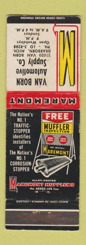 Matchbook Cover - Maremont Mufflers Van Born Auto Dearborn MI WEAR