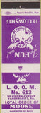 Matchbook Cover - Matchbook Cover Moose Lodge Vandergrift PA