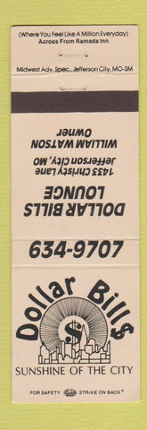Matchbook Cover - Dollar Bills Jefferson City MO bar?