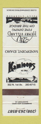 Matchbook Cover - Henry Villard Restaurant Kamloops WEAR