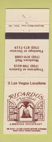 Matchbook Cover - Ricardo's Mexican Restaurant Las Vegas NV