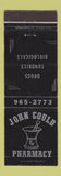 Matchbook Cover - John Gould Drug Store