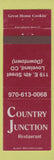 Matchbook Cover - Country Junction Restaurant Loveland Colorado