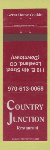 Matchbook Cover - Country Junction Restaurant Loveland Colorado